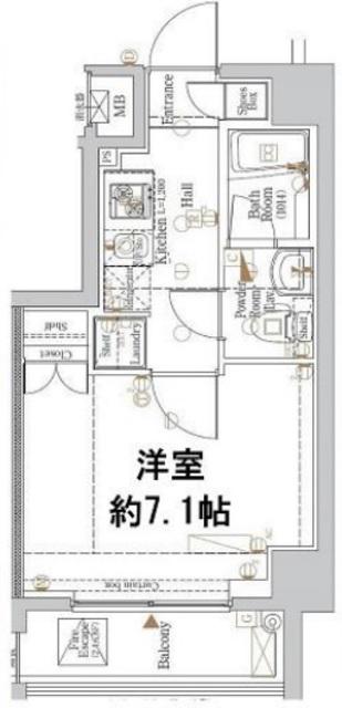 VALORE QUALITA KIYOSUMI-SHIRAKAWA(1K/2階)の間取り写真