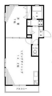 パークメゾン本駒込(1LDK/2階)の間取り写真