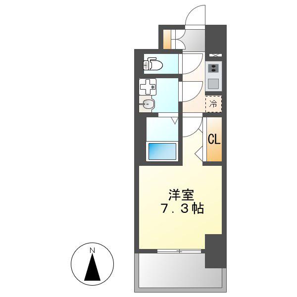 S-RESIDENCE池下駅前(1K/3階)の間取り写真