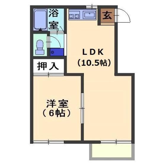 リンリンハイム(1LDK/2階)の間取り写真