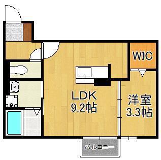 DROOM桜 本城(1LDK/1階)の間取り写真