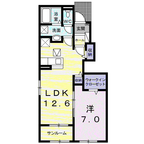 ドエルF・T・K I番館(1LDK/1階)の間取り写真