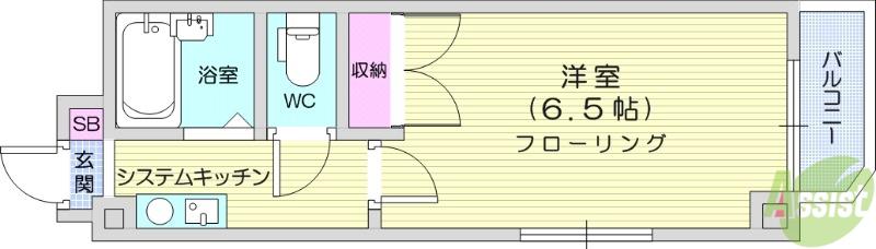 サンシティ柏木Ⅰ(1K/2階)の間取り写真