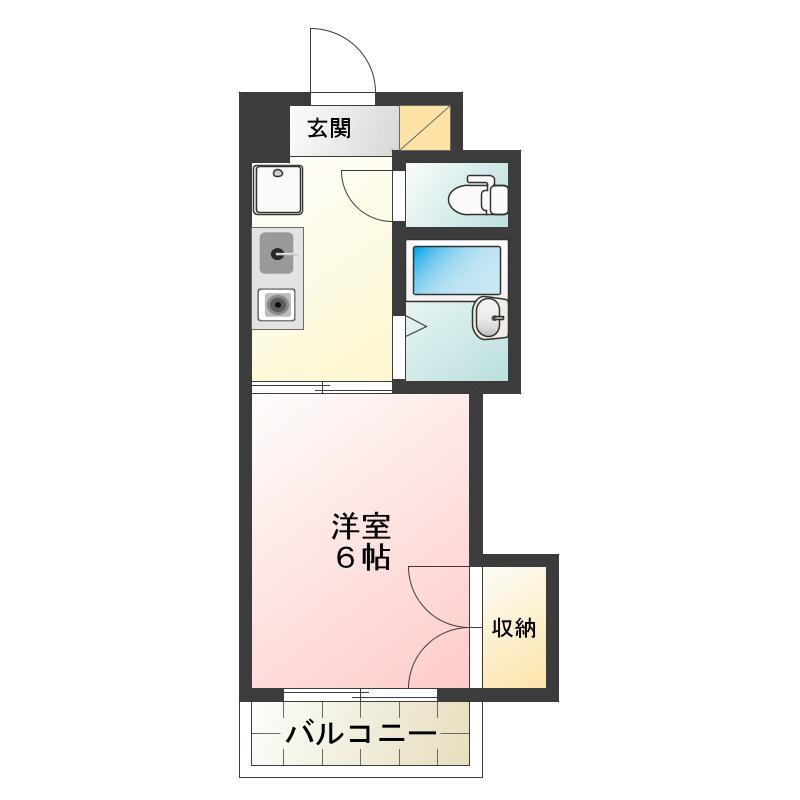 サンアドバンス駅南(1K/3階)の間取り写真