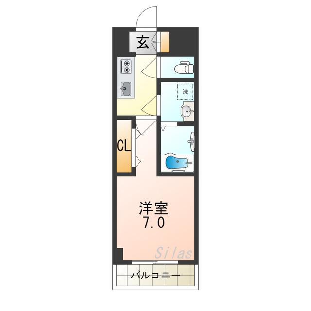 S-RESIDENCE高井田CENTRAL(1K/6階)の間取り写真