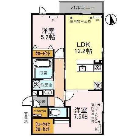 オーガスタ21(2LDK/1階)の間取り写真