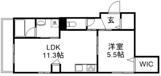 ULM 武蔵野(1LDK/2階)の間取り写真