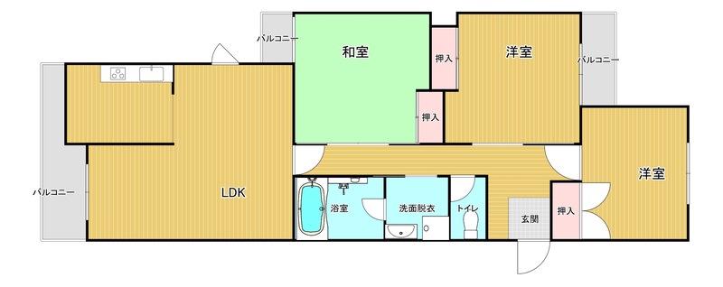新檜尾台第4次(3LDK/2階)の間取り写真