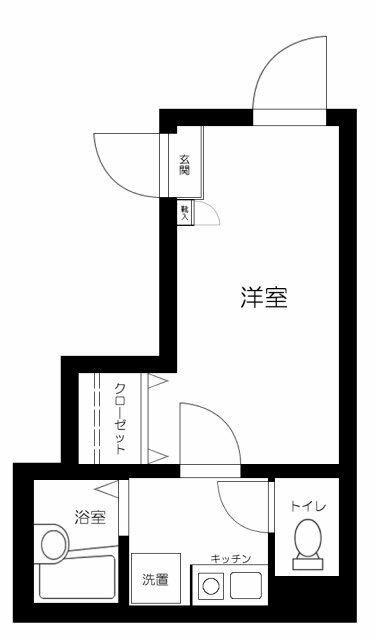 エマノンフラット扇大橋(1K/1階)の間取り写真