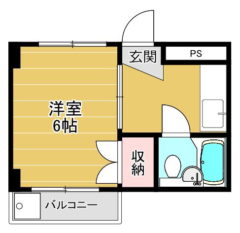 明輝春日マンション(1K/3階)の間取り写真