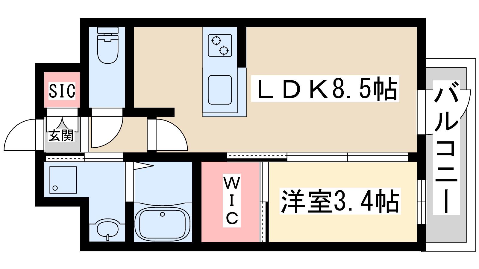 エステムコート新大阪16パルス(1LDK/7階)の間取り写真