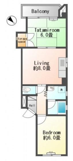浜井ビル(2LDK/2階)の間取り写真