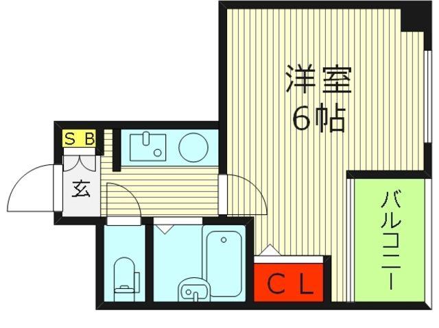 千林ロイヤルハイツ(1K/9階)の間取り写真