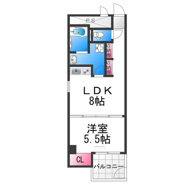 ハコス堺・山之口(1LDK/2階)の間取り写真