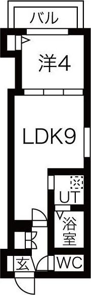 DOAHN 平野本町(1LDK/1階)の間取り写真