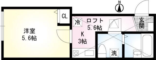 プレ・ヴェリテ(1K/1階)の間取り写真