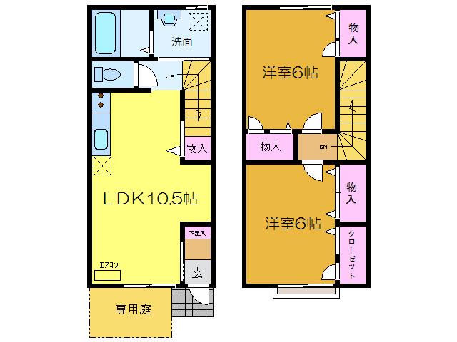 プリマヴェーラ・ブルーノ(2LDK/1階)の間取り写真