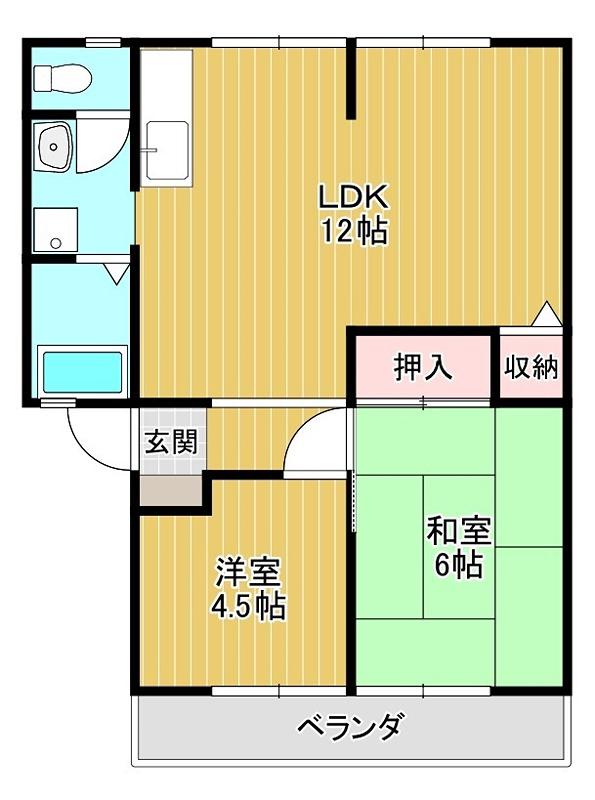 ベルメゾンヨシダ(2LDK/2階)の間取り写真