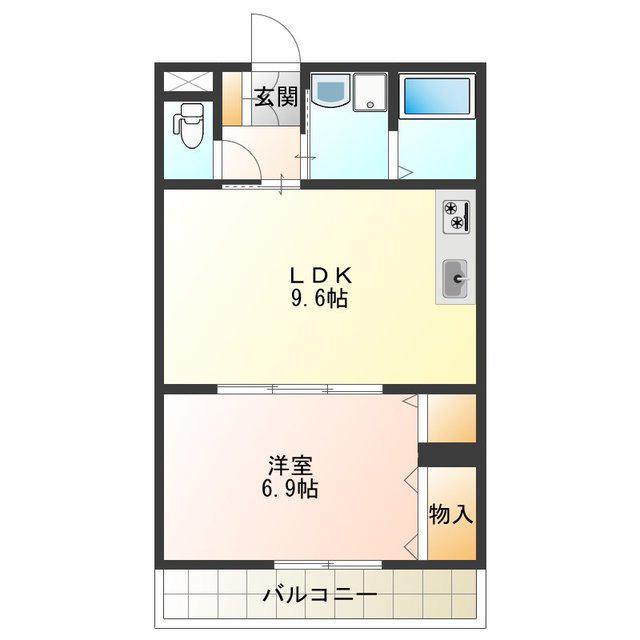 メゾン植野(1K/1階)の間取り写真