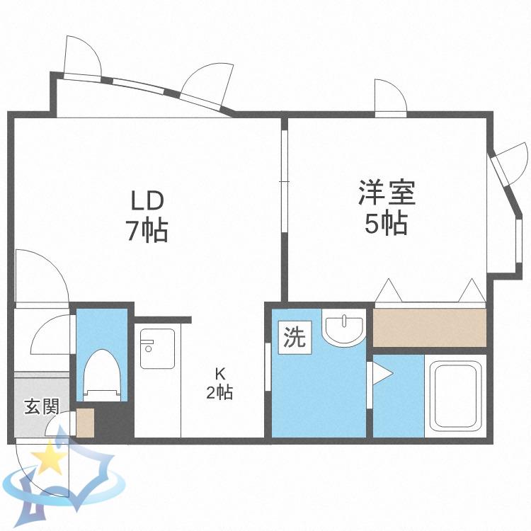 アルテア(1LDK/2階)の間取り写真