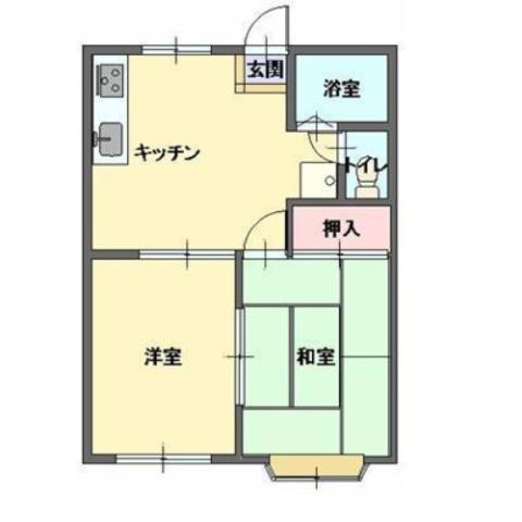 カーサ志久野(2DK/1階)の間取り写真