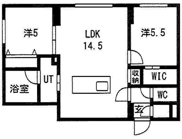 WELL RESIDENCE(2LDK/3階)の間取り写真