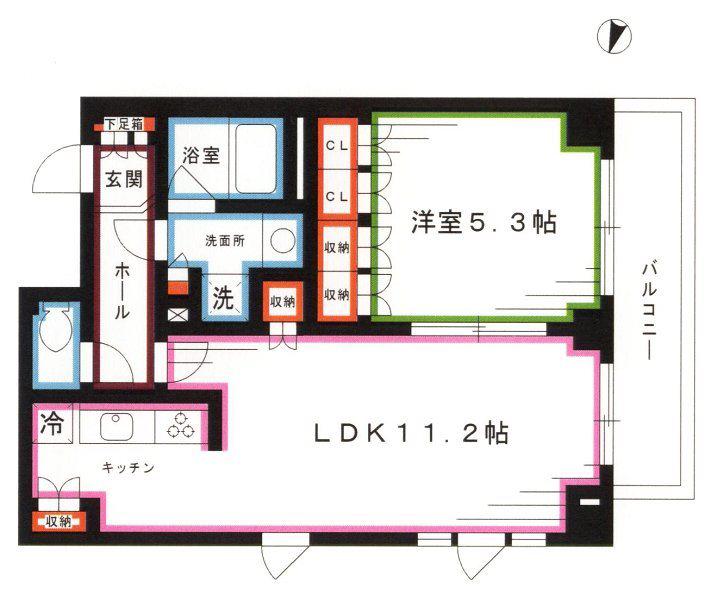 エスティメゾン新中野(1LDK/3階)の間取り写真