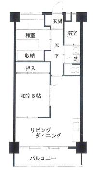 亀戸2丁目団地9号棟(2DK/5階)の間取り写真