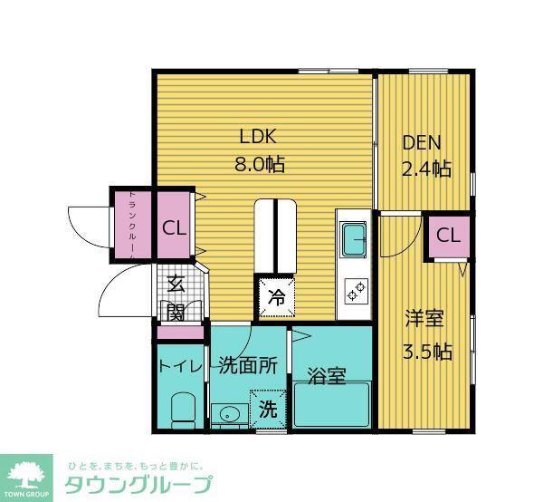 リシュブール池上(1SLDK/1階)の間取り写真