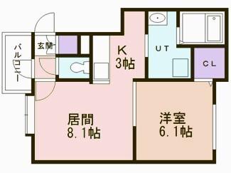 コンコルディア(1LDK/3階)の間取り写真