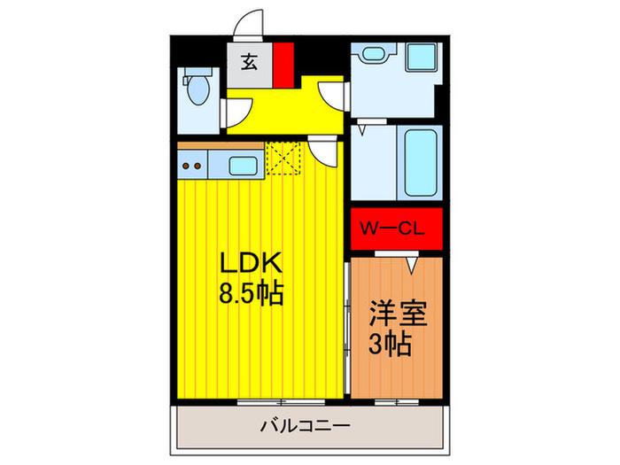HANAMIZUKI(1LDK/3階)の間取り写真