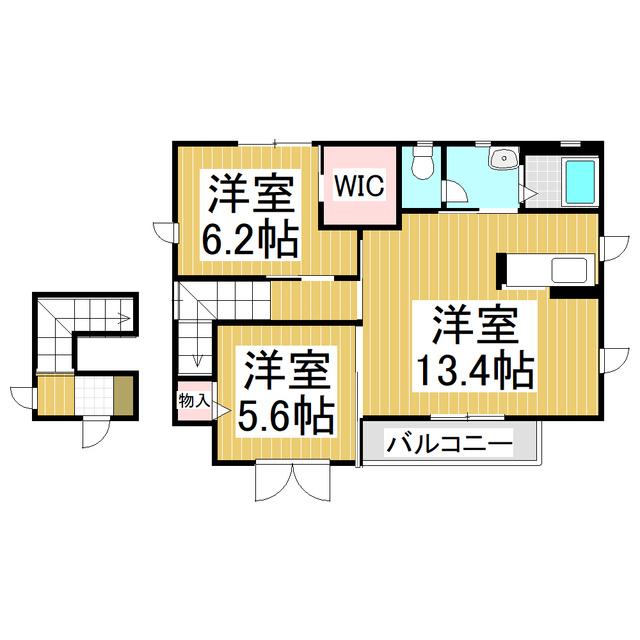 ディアス シャイロA(2LDK/2階)の間取り写真