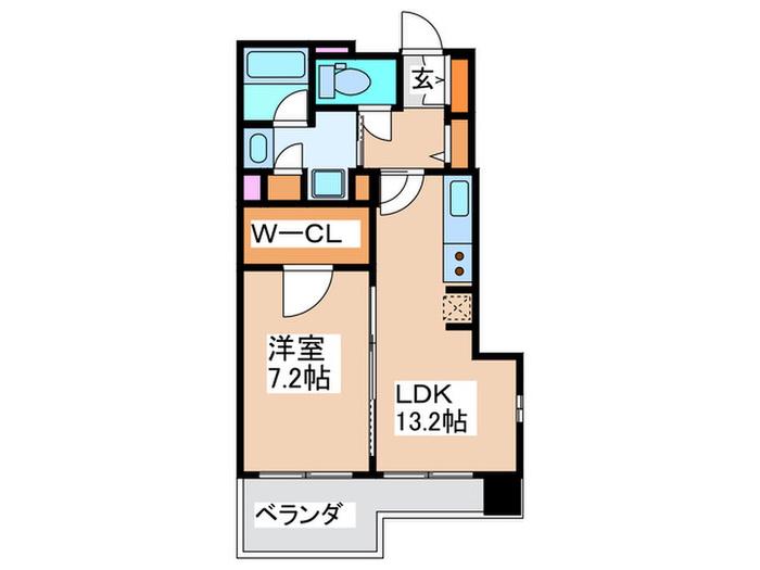 BRAVI南堀江(1LDK/6階)の間取り写真