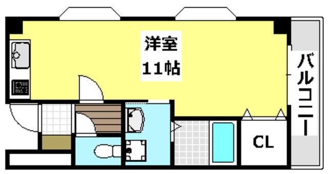ファミーユ西館(ワンルーム/3階)の間取り写真