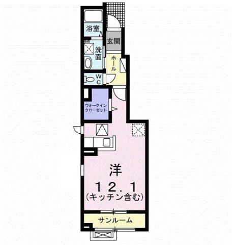 ASUNTO(ワンルーム/1階)の間取り写真