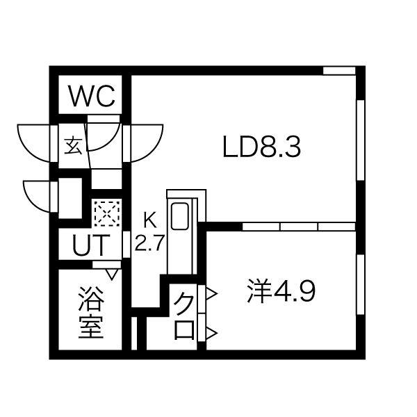 PALTIR N32(1LDK/4階)の間取り写真