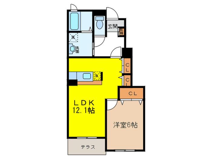 ネオノーブルM&Y(1LDK/1階)の間取り写真