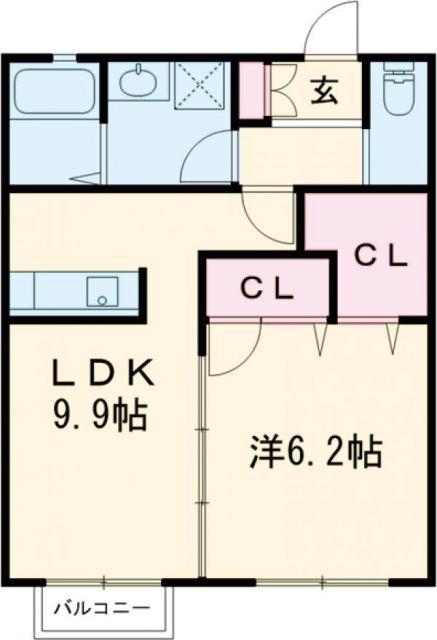 PADDY LESS(1LDK/1階)の間取り写真