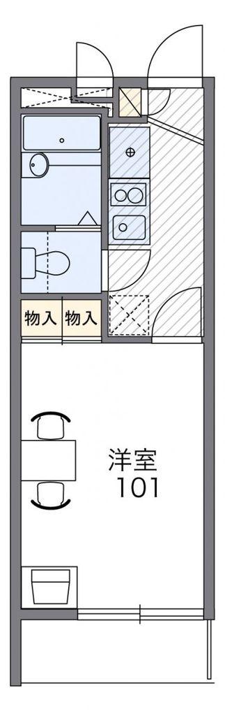 レオパレスプラテリーアI(1K/1階)の間取り写真