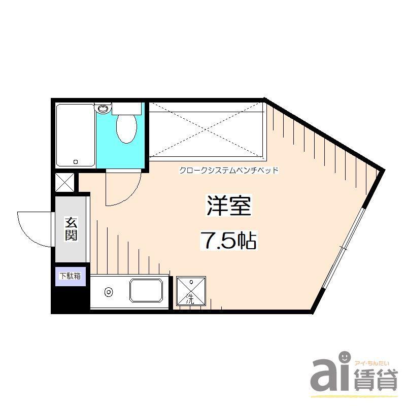 AIFORT.成城 東館(ワンルーム/3階)の間取り写真