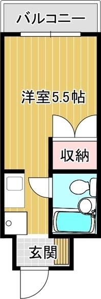 水野ビル(1K/1階)の間取り写真