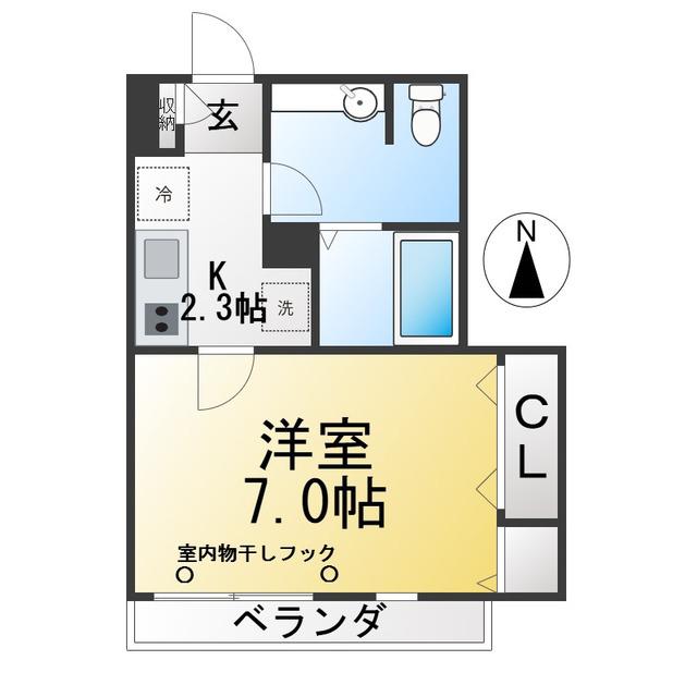メゾンサクラ(1K/2階)の間取り写真