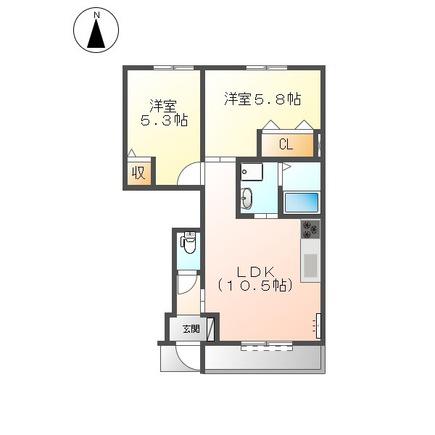 パークハイム(2LDK/1階)の間取り写真