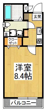 プロスパーハイツ深井(1K/3階)の間取り写真