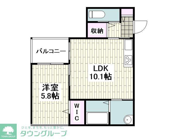 六ッ川1丁目メゾン(1LDK/2階)の間取り写真