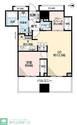 アトラスブランズタワー三河島(1SLDK/21階)の間取り写真