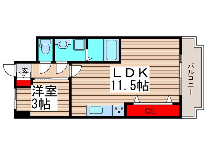 ラ・パシフィックC(1LDK/6階)の間取り写真