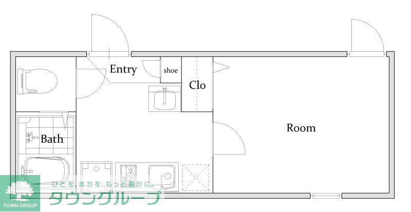 BLOOM氷川台(1K/1階)の間取り写真