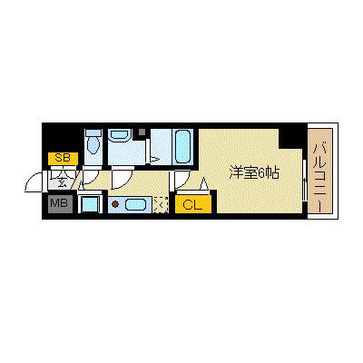 プレサンス北堀江(1K/7階)の間取り写真