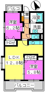 SHO SUNRISE(2LDK/3階)の間取り写真